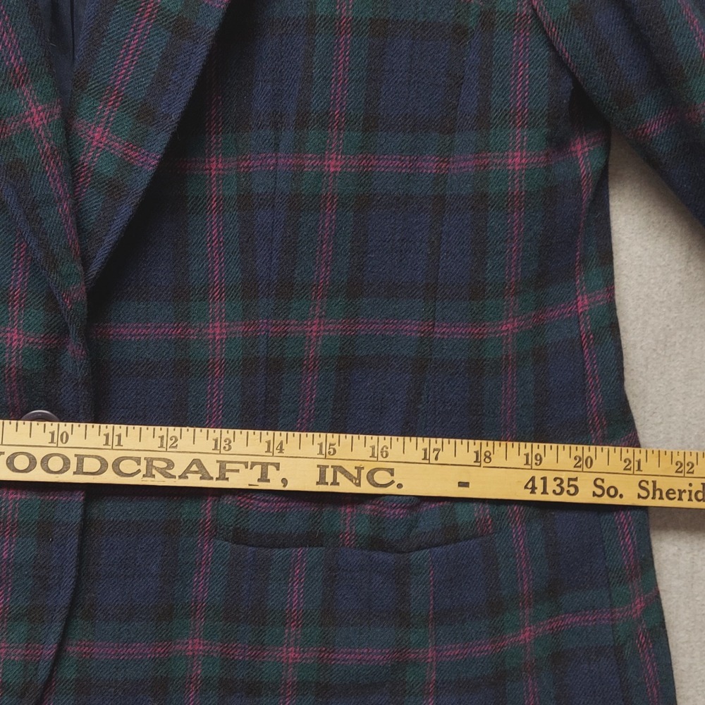 Vintage Pendleton Wool Blazer Womens M Plaid Tartan Preppy Dark Academia USA - Picture 14 of 16